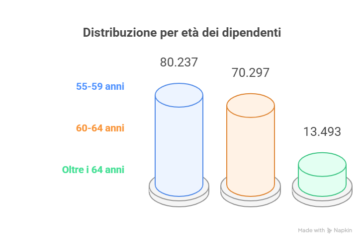 Aggiornato il censimento 2024 del personale in servizio negli Enti locali 3 Invecchiamento del personale visual selection