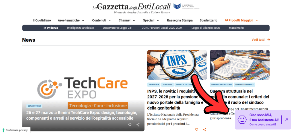 La Gazzetta degli Enti Locali diventa più intelligente: è arrivato il tuo Assistente AI 1 1 f1cef8