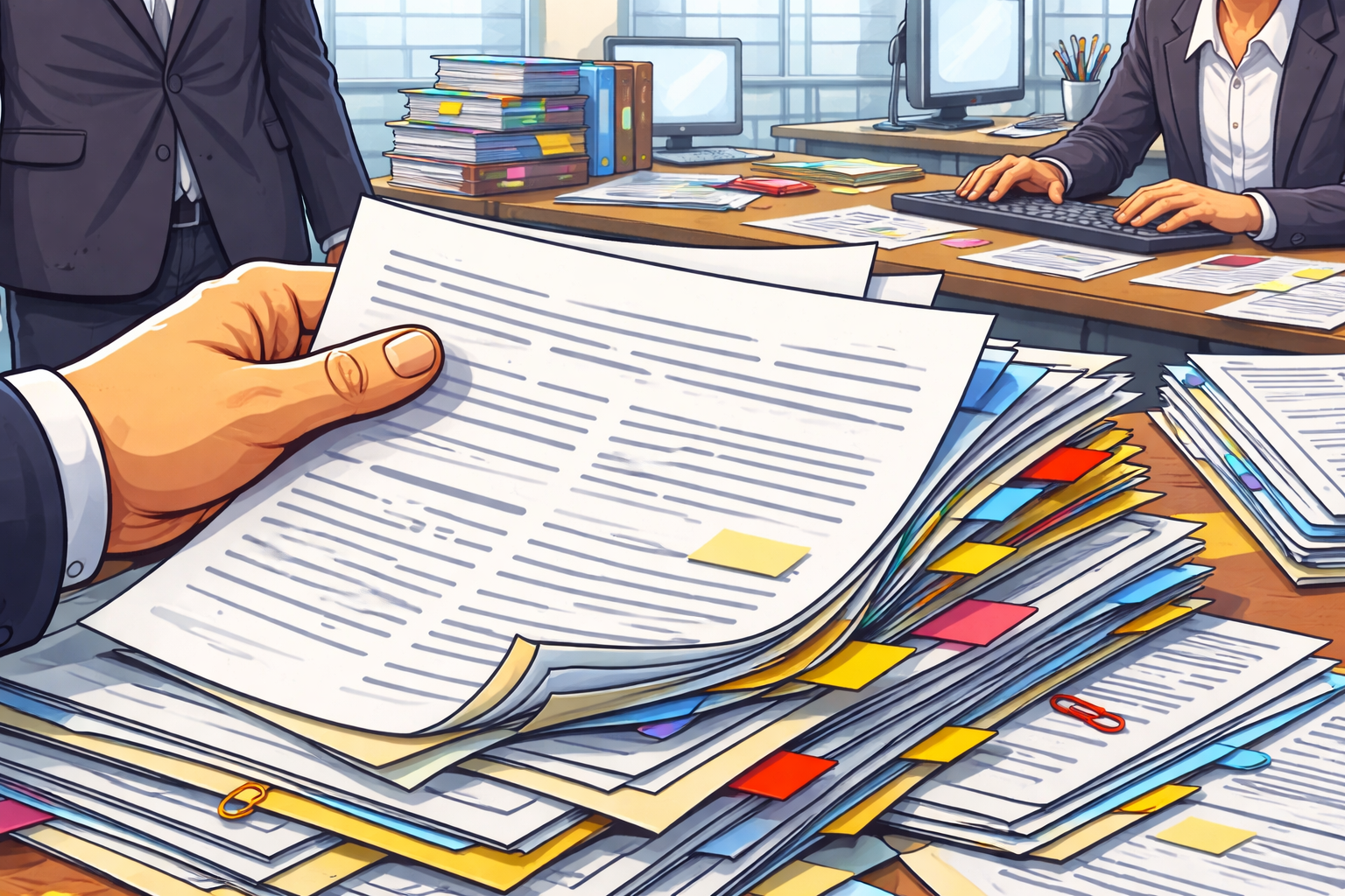 Documenti finanziari su una scrivania